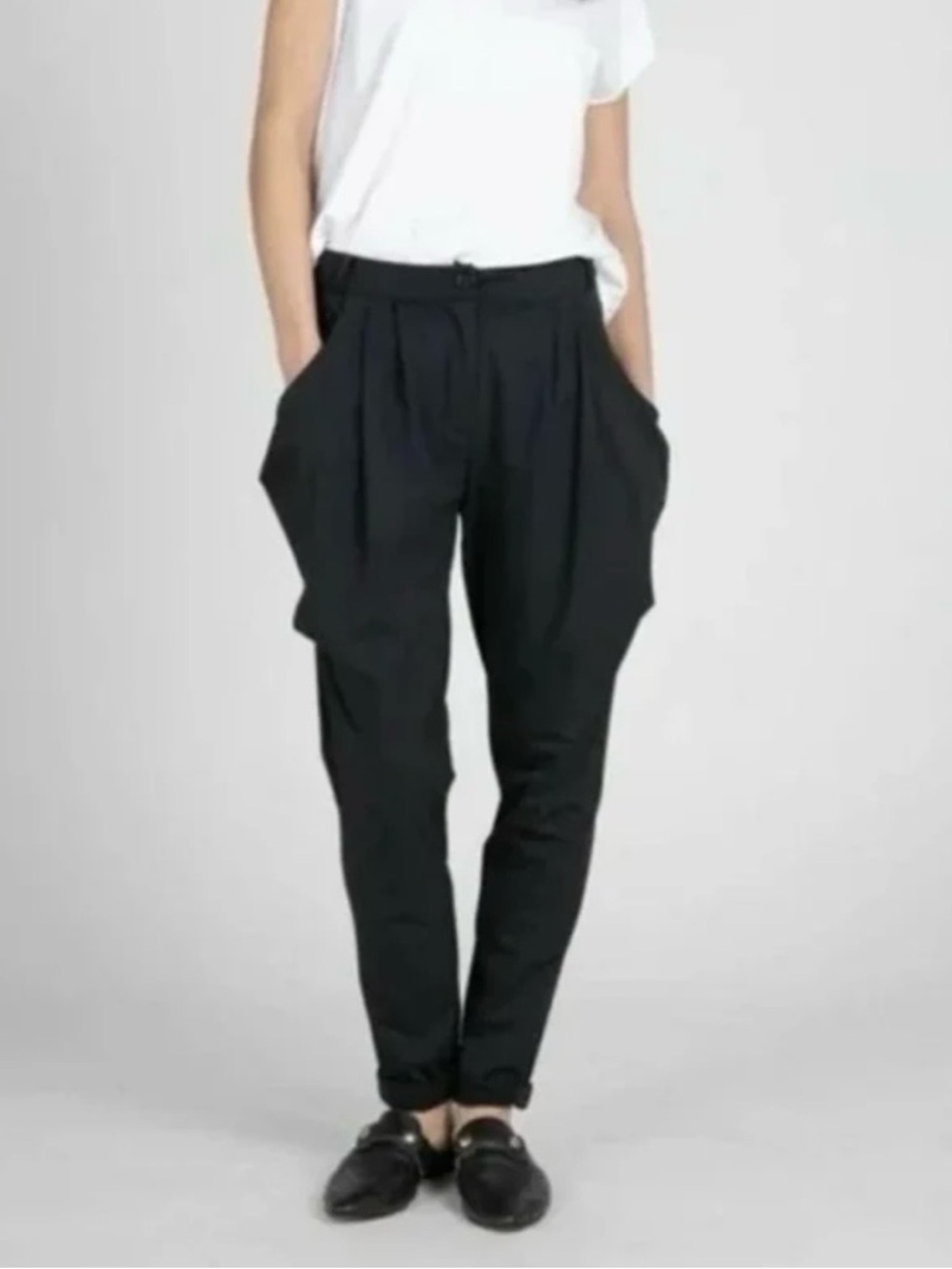 RUTI Team Favorite Black Slouchy Pleated Pants Trousers Pants